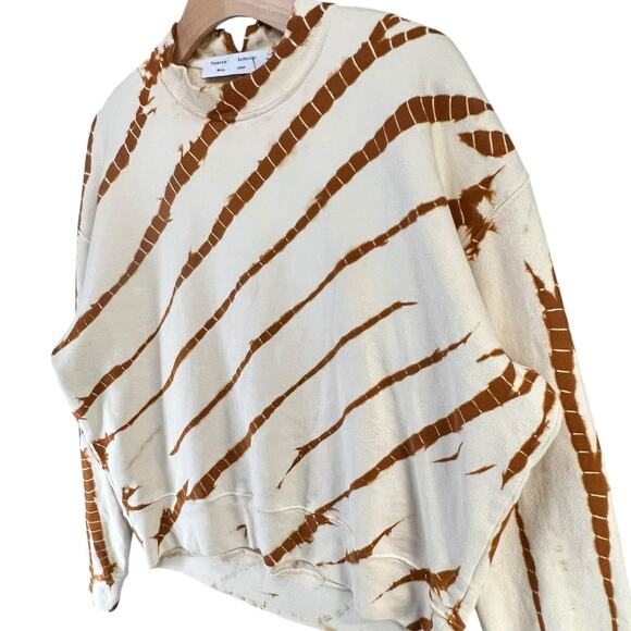 Proenza Schouler White Label Sweatshirt Womens XS Ecru Brown Tie Dye Chic USA - Picture 3 of 14